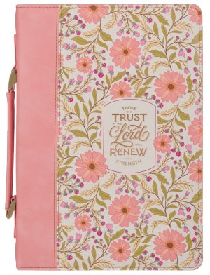 Bible Cover Fashion Coral Floral Those Who Trust In The Lord Isa. 40:31