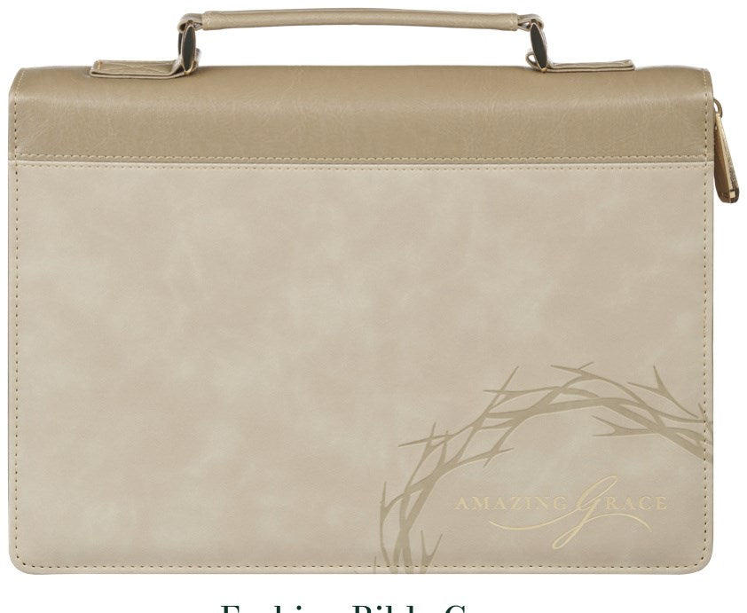 Bible Cover Fashion Taupe Amazing Grace Isa. 53:5