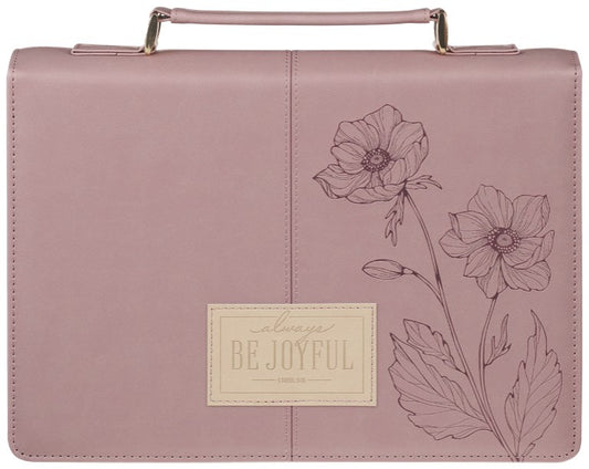 Bible Cover Fashion Dusty Mauve Be Joyful 1 Thess. 5:16-18