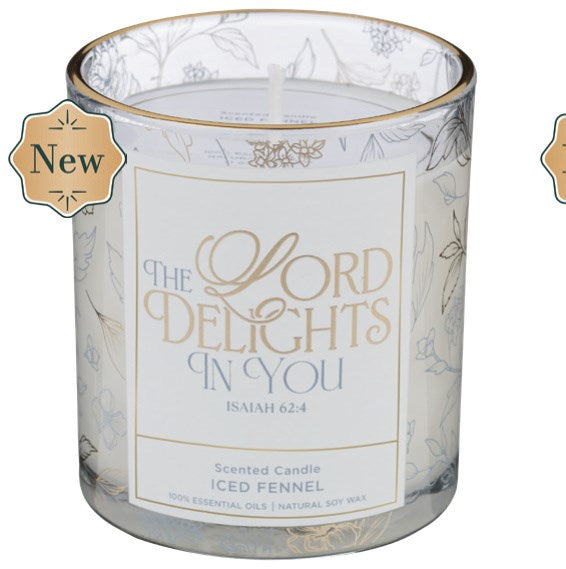 Glass Candle The Lord Delights In You Isa. 62:4