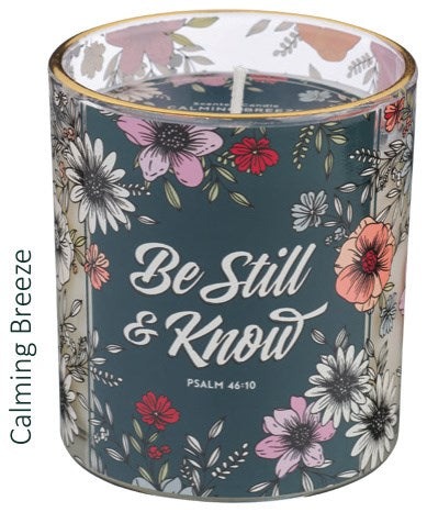 Glass Candle Be Still & Know Ps. 46:10