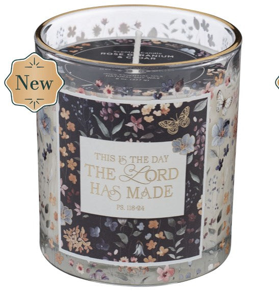 Glass Candle This Is The Day The Lord Has Made Ps. 118:24