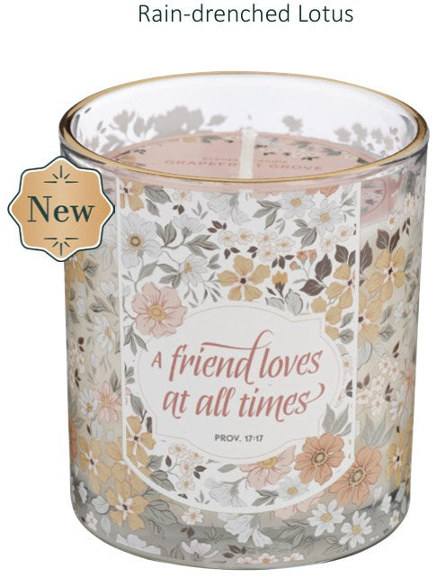 Glass Candle A Friend Loves At All Times Prov. 17:17
