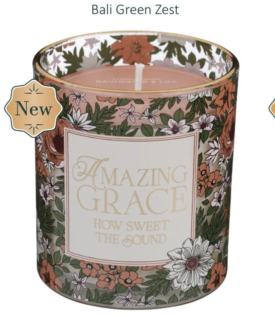 Glass Candle Amazing Grace