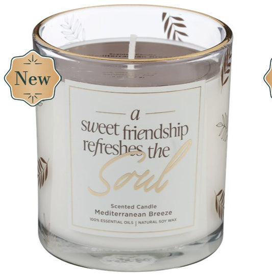 Glass Candle A Sweet Friendship Refreshes the Soul