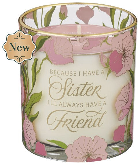 Glass Candle Because I Have A Sister