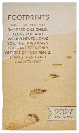 2027 Small Daily Planner Footprints In The Sand