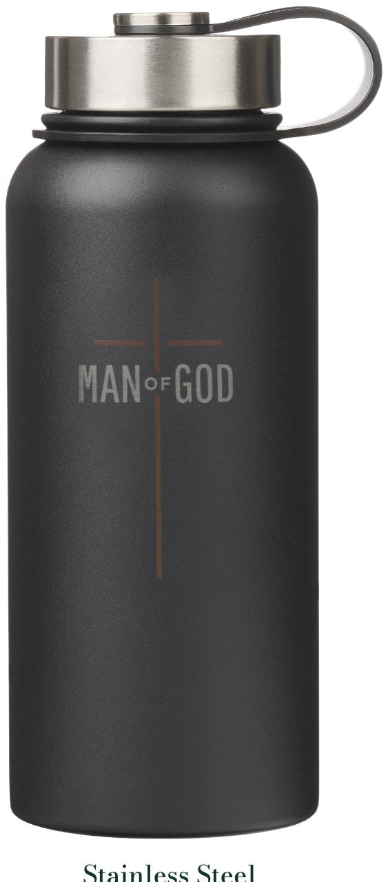 Water Bottle SS Black Man of God - 32 fl oz (946ml)
