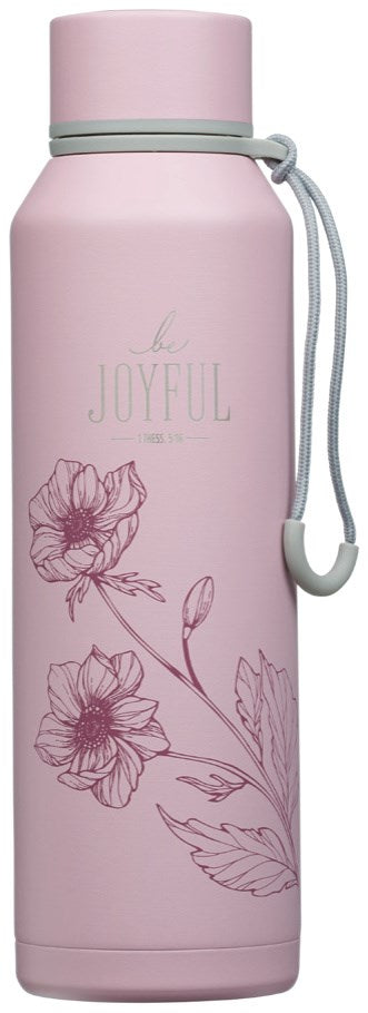 Water Bottle SS Dusty Mauve Be Joyful 1 Thess. 5:16 - 24 fl oz (710ml)