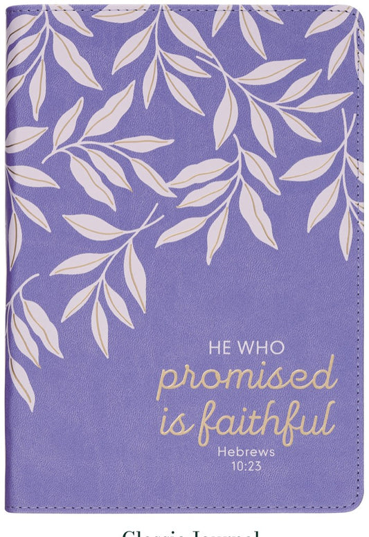 Journal Classic Purple He Who Promised Is Faithful Heb. 10:23