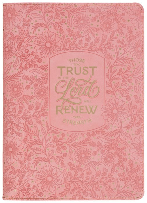 Journal Classic Zip Coral Those Who Trust In The Lord Isa. 40:31