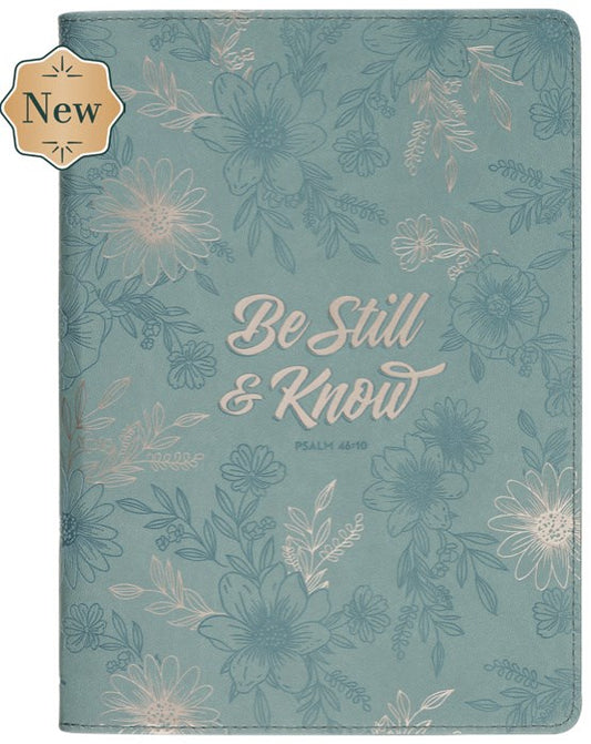 Journal Classic Zip Teal Be Still & Know Ps. 46:10