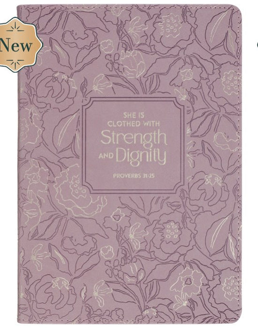Journal Classic Dusty Mauve She Is Clothed With Strength And Dignity Prov. 31:25