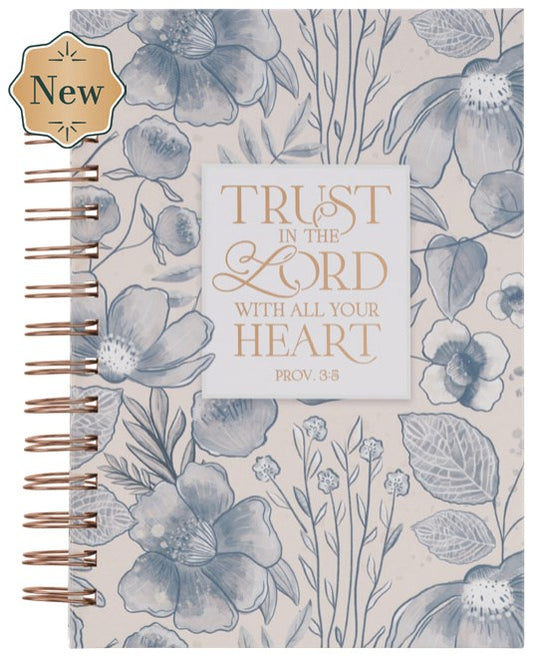 Journal Spiral Blue Floral Trust In the Lord Prov. 3:5
