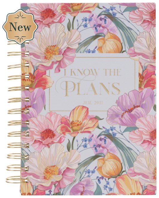 Journal Spiral Pink Floral I Know The Plans Jer. 29:11