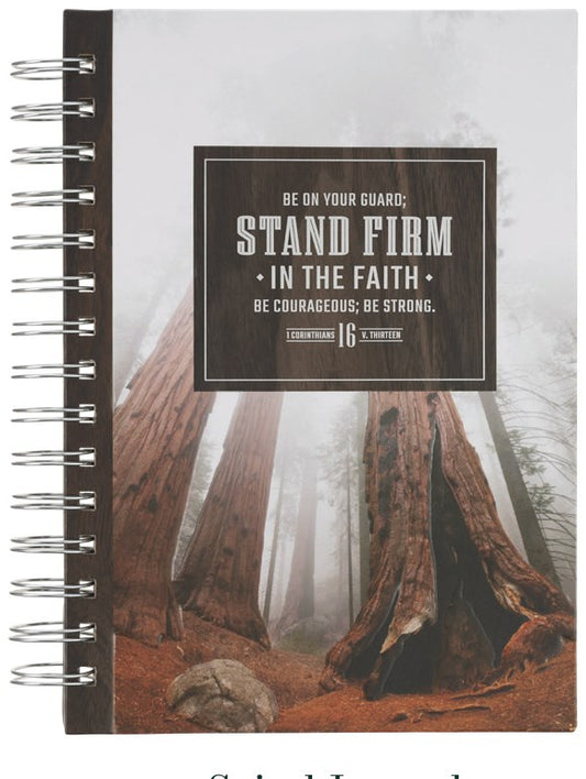 Journal Spiral Brown Stand Firm In The Faith 1 Cor. 16:13