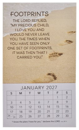 2027 Mini Magnetic Calendar Footprints In The Sand