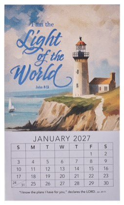 2027 Mini Magnetic Calendar Light Of The World John 8:12