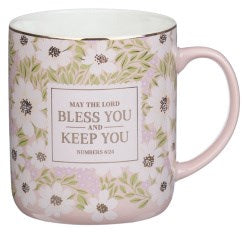 Mug Pink Floral The Lord Bless You and Keep You Num. 6:24