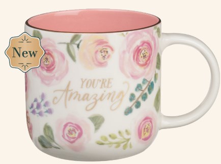 Mug Pink Floral You're Amazing