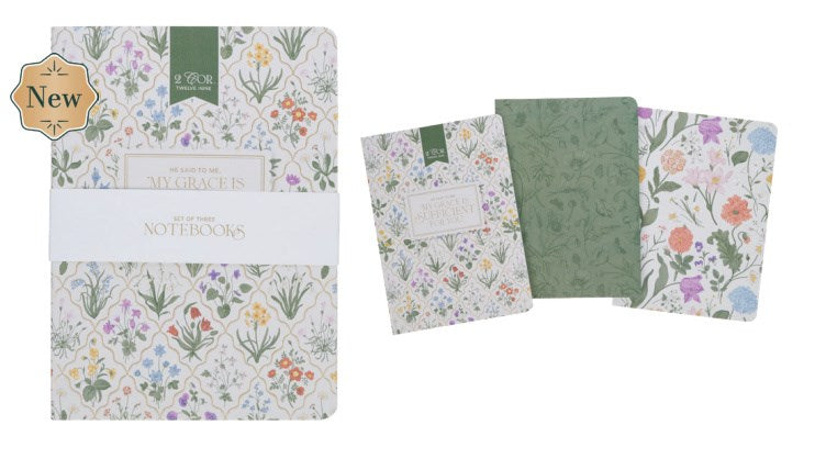 Notebook Set 3pc My Grace Is Sufficient For You 2 Cor. 12:9