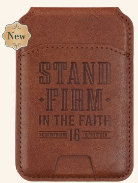 Phone Wallet Magnetic Brown Stand Firm 1 Cor. 16:13