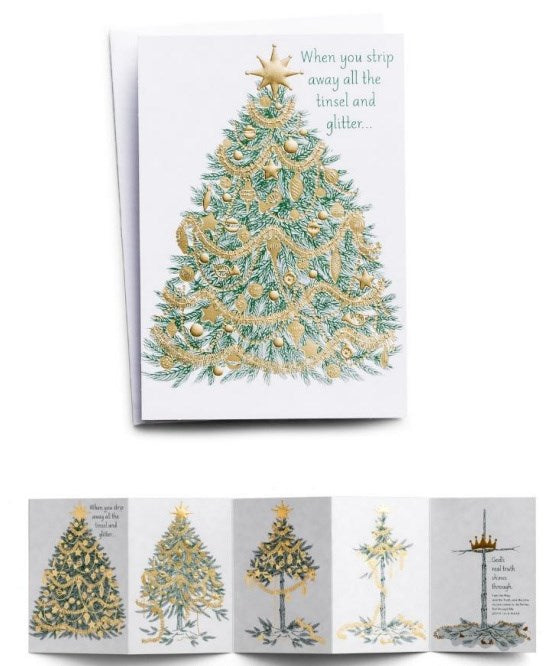 Boxed Card-Christmas-Tree To Cross (Box Of 16)
