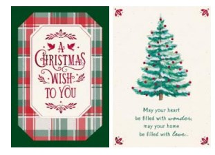 Boxed Card-Christmas-Plaid & Tree Assortment (Box Of 16)
