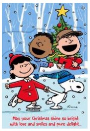 Boxed Card-Christmas-Peanuts Ice Skating (Box Of 16)