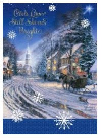 Boxed Card-Christmas-Thomas Kinkade God's Love Shines (Box Of 16)