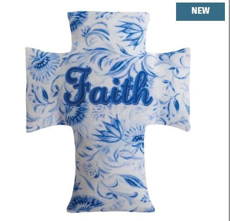 Pillow-Cross Shaped-Faith-Indoor/Outdoor (11" x 18")