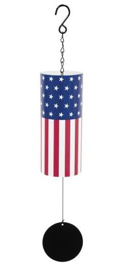 Wind Chime-Cylinder-American Flag (18")
