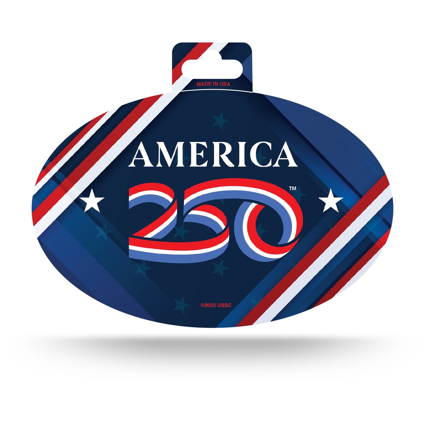 Decal-America 250th Birthday-Oval (3.5" x 5")