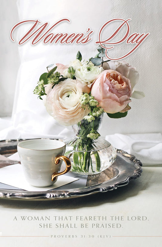 Bulletin-Women's Day-The woman that feareth the Lord Prov 31:30 KJV (Pack of 100)