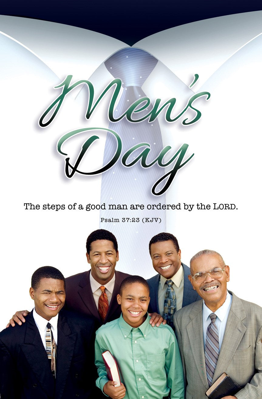 Bulletin-Men's Day-The steps of a good man Ps 37:23 KJV (Pack of 100)