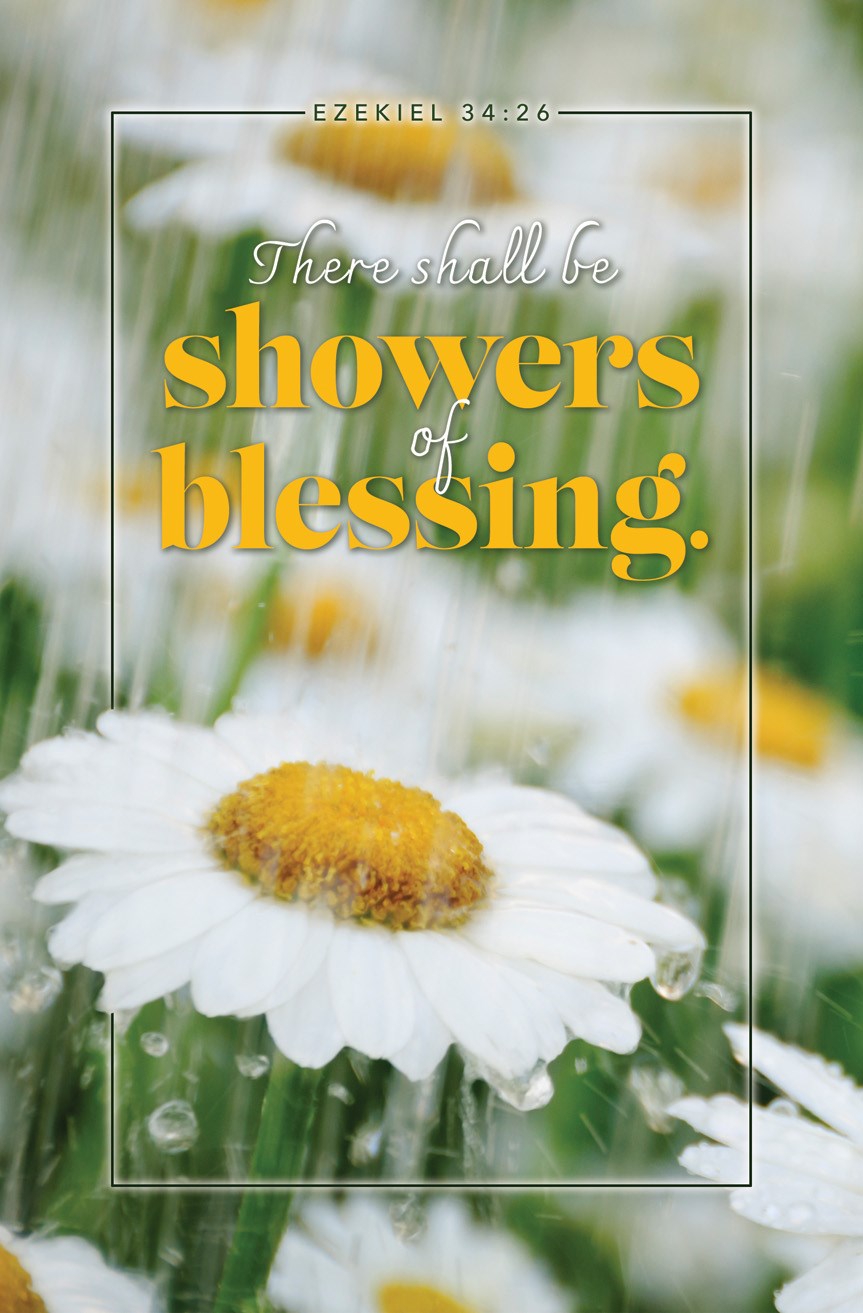 Bulletin-Inspirational-There shall be Showers of Blessing Ez 24:6 KJV (Pack of 100)