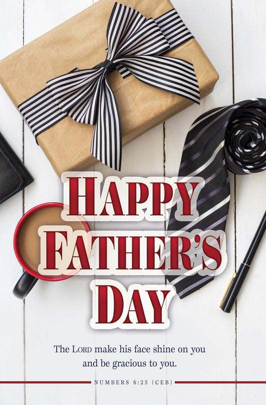 Bulletin-Father's Day-Happy Father's Day Num 6:25 CEB  (Pack of 100)