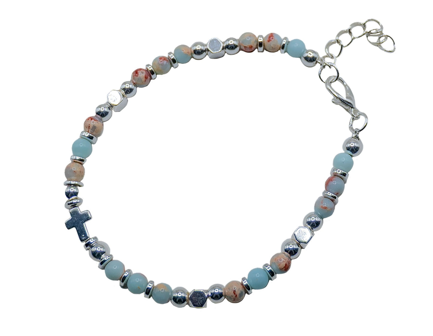 Bracelet-Eden Merry-Cross-Beaded-Earthy