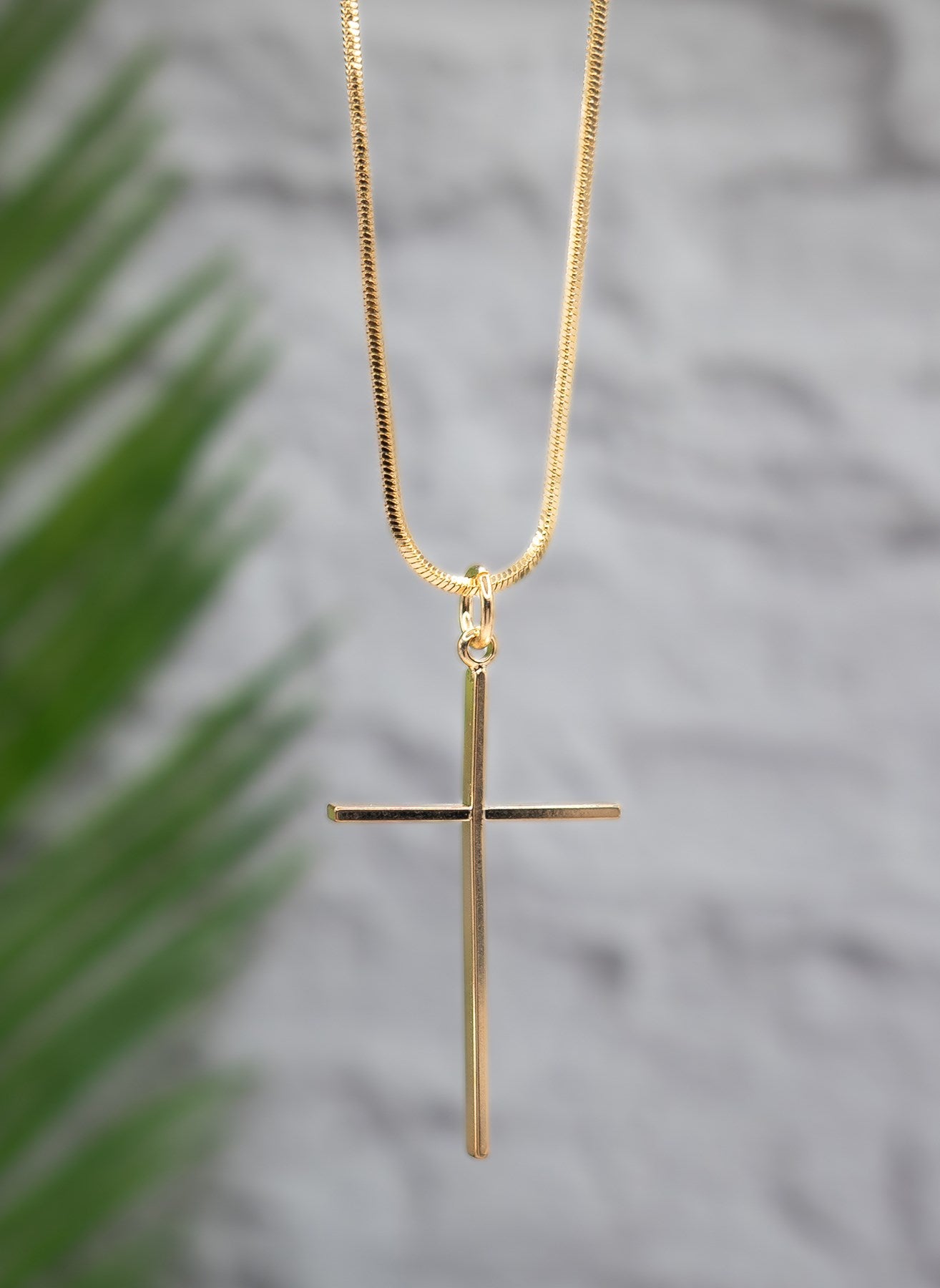 Necklace-Eden Merry-Slim Cross-Gold