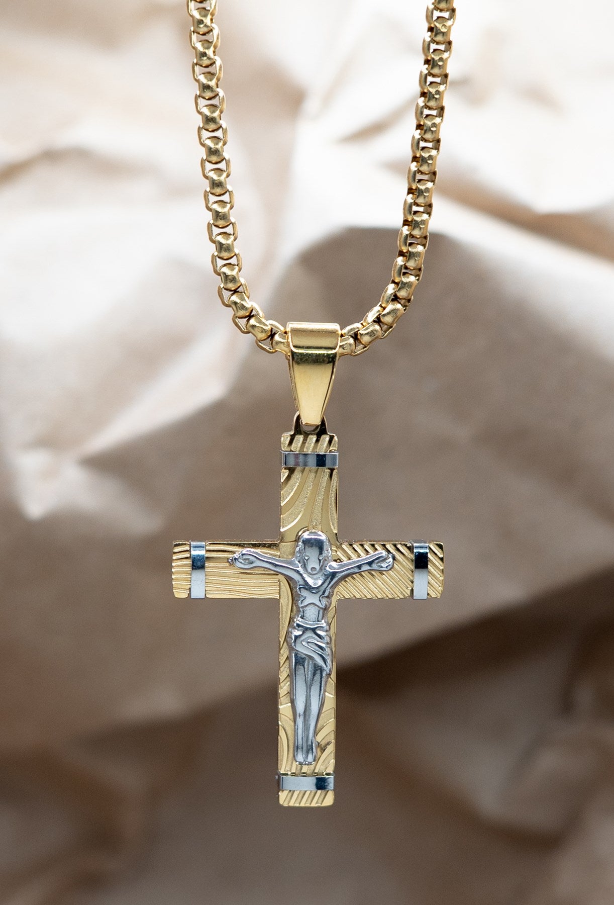 Necklace-Eden Merry-Crucifixion Cross-Gold