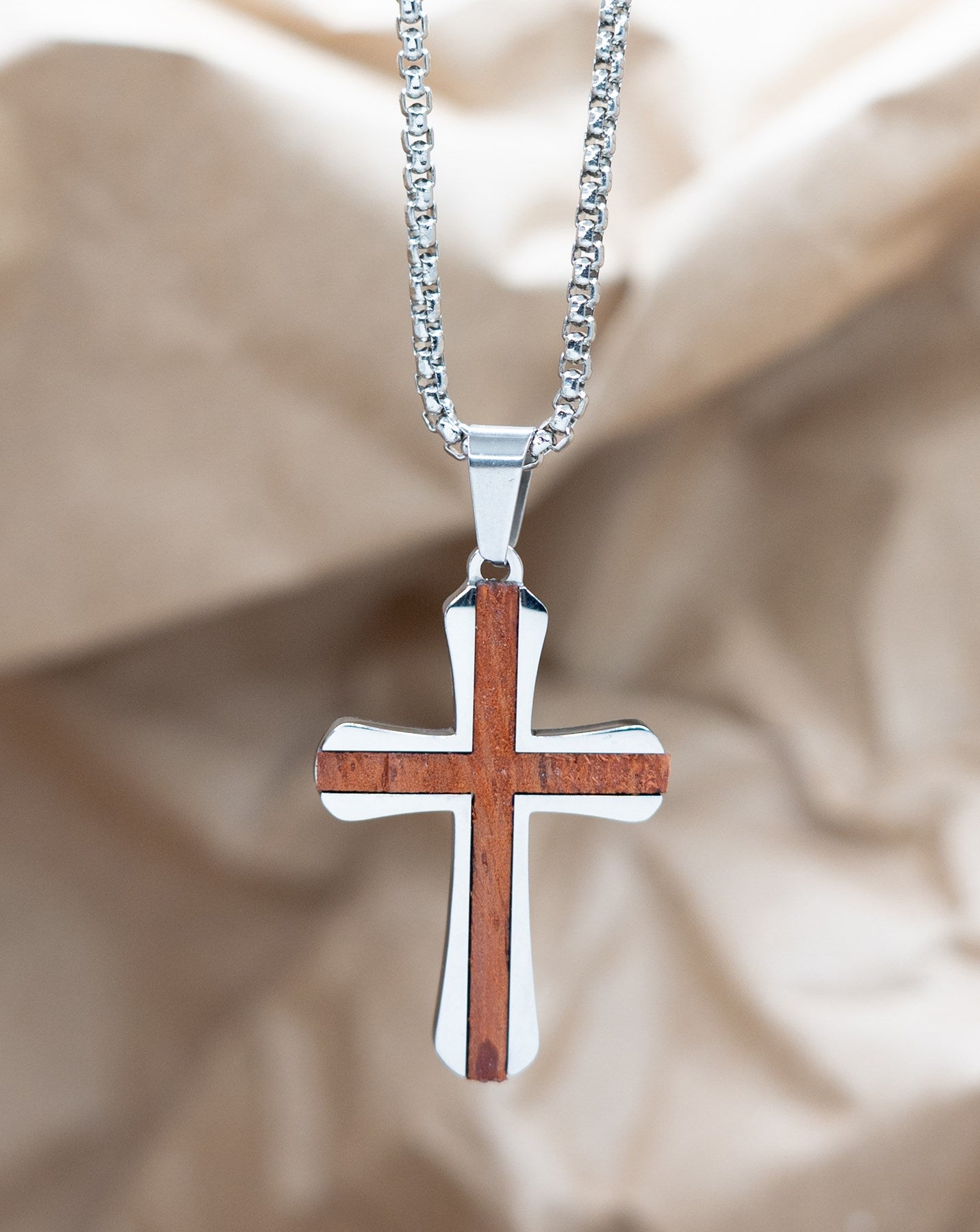 Necklace-Eden Merry-Cross-Red Pear