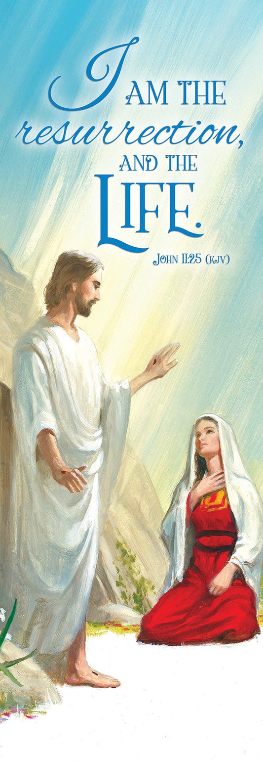 Announcement Folder-Easter-I Am The Resurrection John 11:25 KJV (Pack of 100)