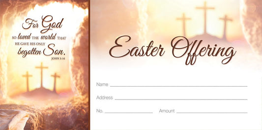 Offering Envelope-Easter Set-For God So Loved The World John 3:16 KJV (Pack of 100)