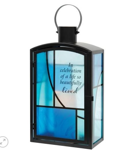 Lantern w/Flameless LED Candle & Timer-Beautifully Lived (16" x 7.5" x 4.5")