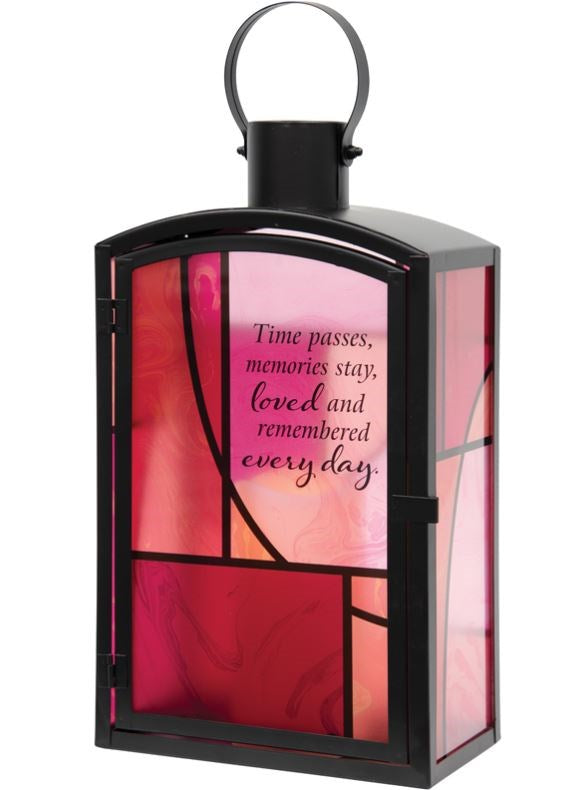 Lantern w/Flameless LED Candle & Timer-Remembered Every Day (16" x 7.5" x 4.5")