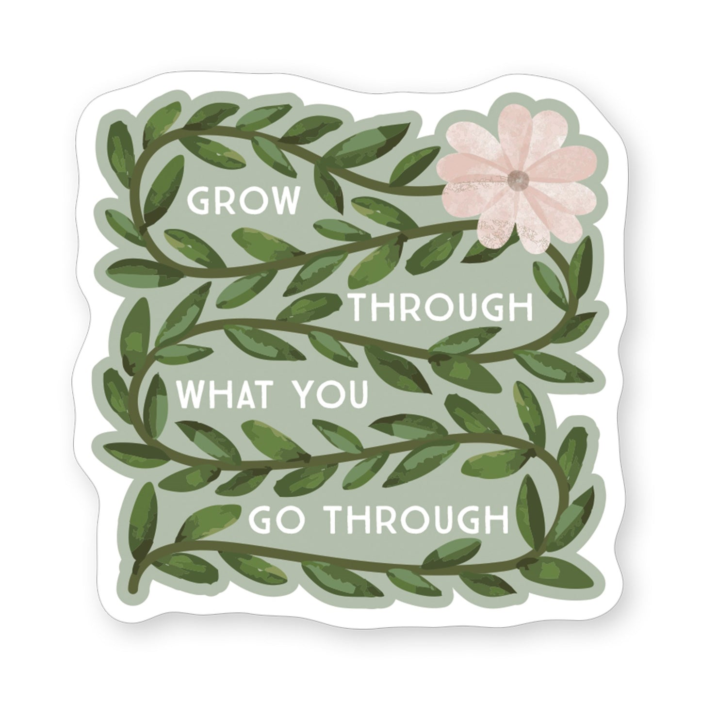 Sticker-Grow Through Leaves (2.5"" x 3.5"")