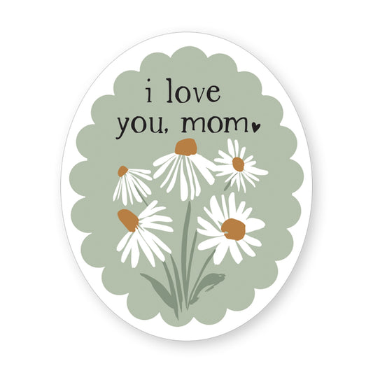 Sticker-I Love Daisies Stamp PER (2.5"" x 3.5"")