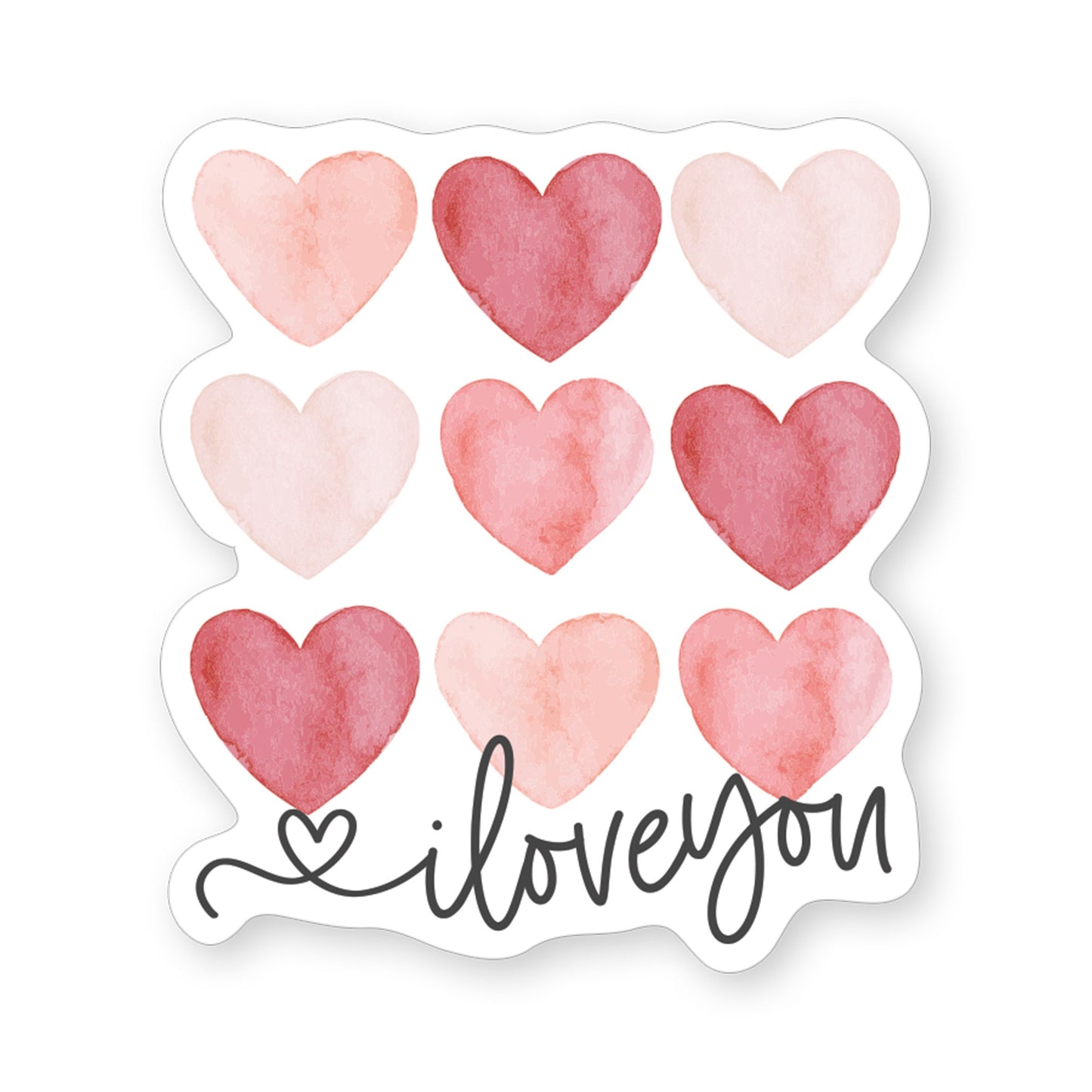 Sticker-I Love You Hearts (2.5"" x 3.5"")