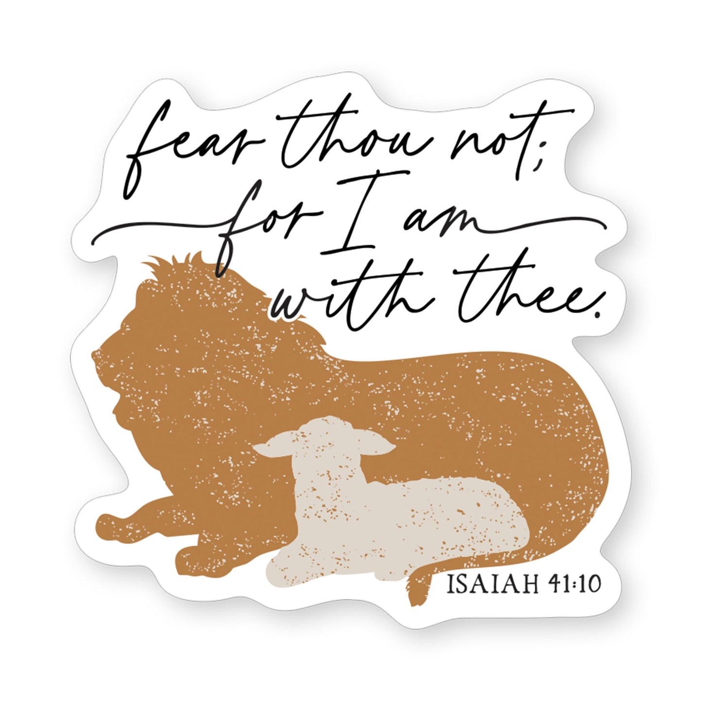 Sticker-Fear Thou Not Lion Lamb (2.5"" x 3.5"")