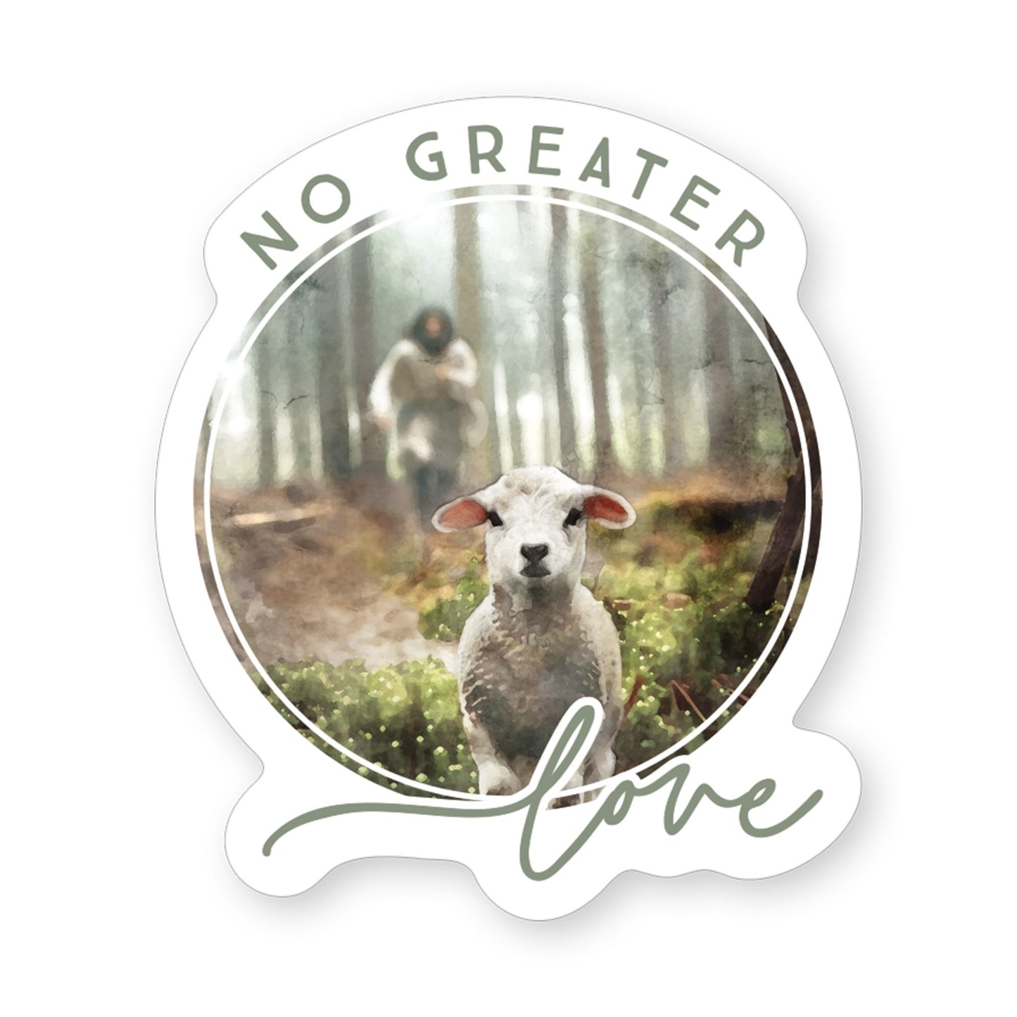 Sticker-Greater Love Lamb (2.5"" x 3.5"")